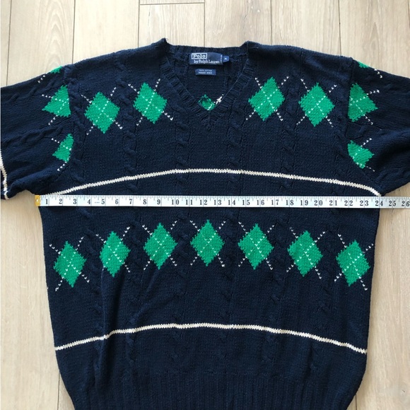Vintage Polo Ralph Lauren Hand Knit 3D Cable Knit Argle Golf Sweater Size XL - Picture 6 of 11